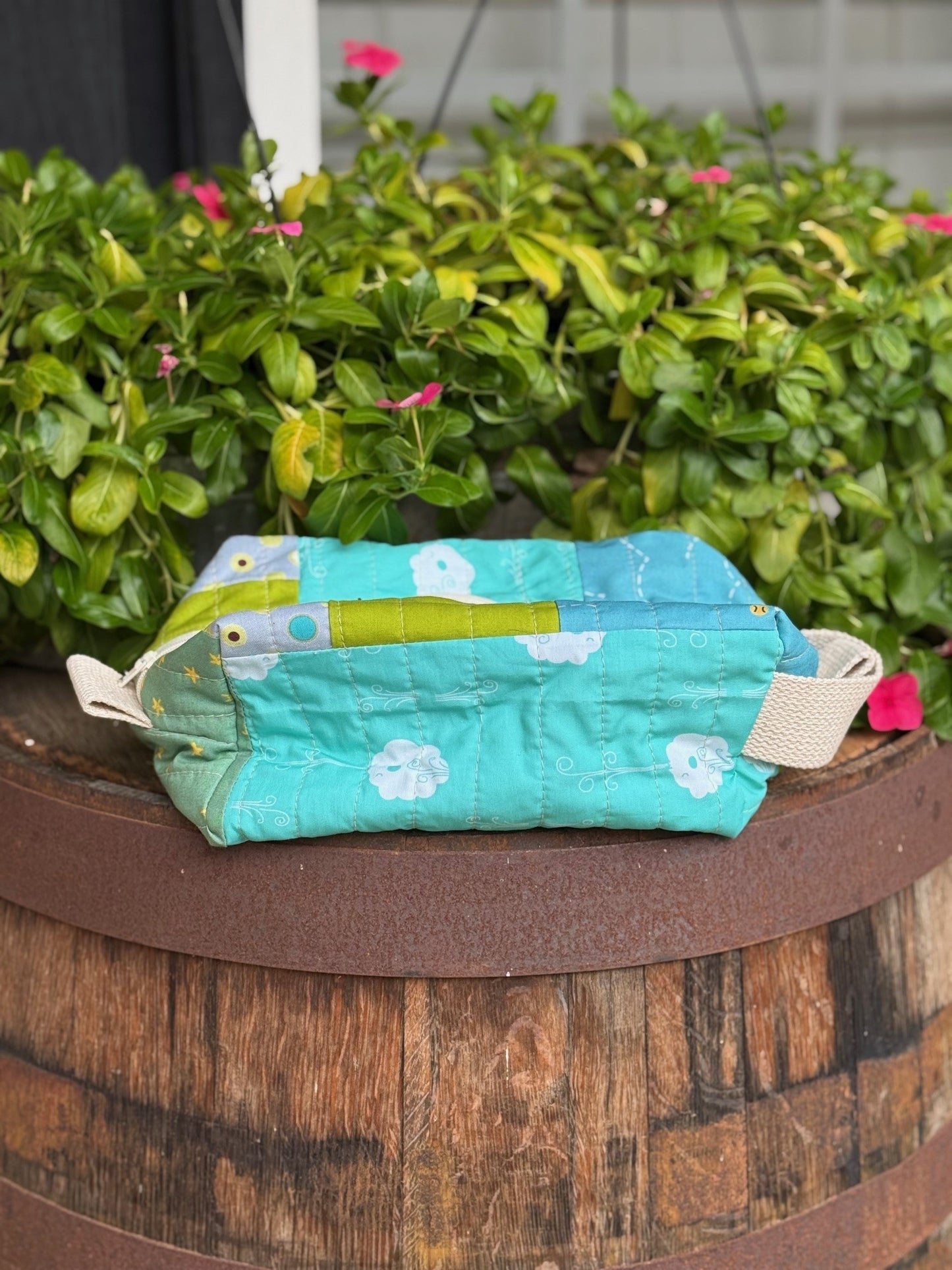 Quilted makeup pouches